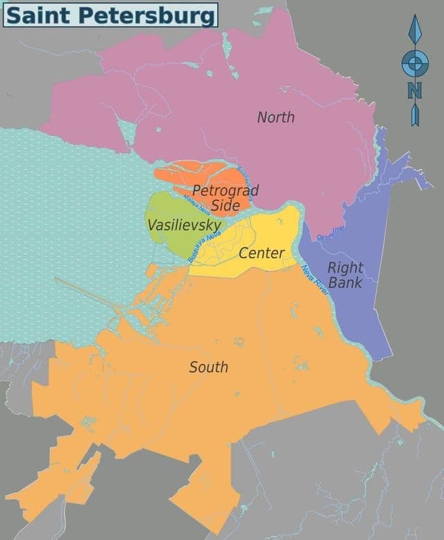 Plan des quartiers de St Petersburg