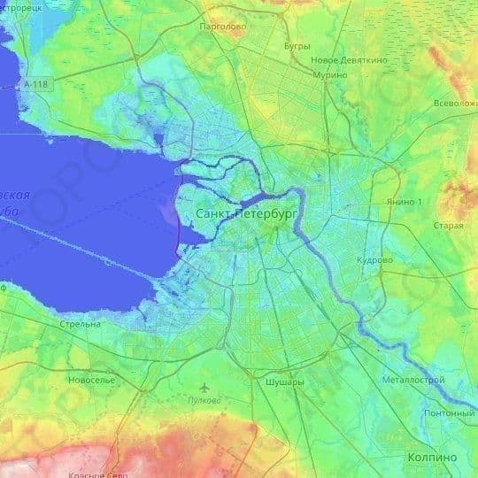 Plan de l'altitude de St Petersburg