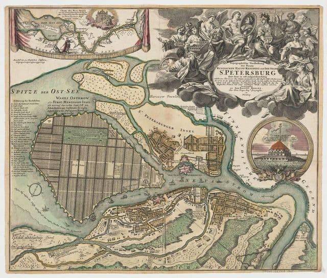 Plan antique de St Petersburg