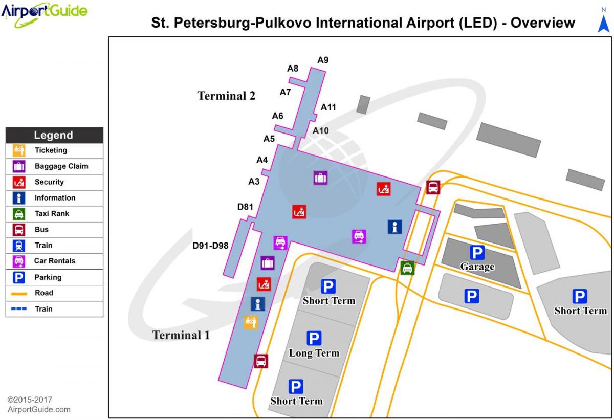 Plan des terminaux aéroport de St Petersburg