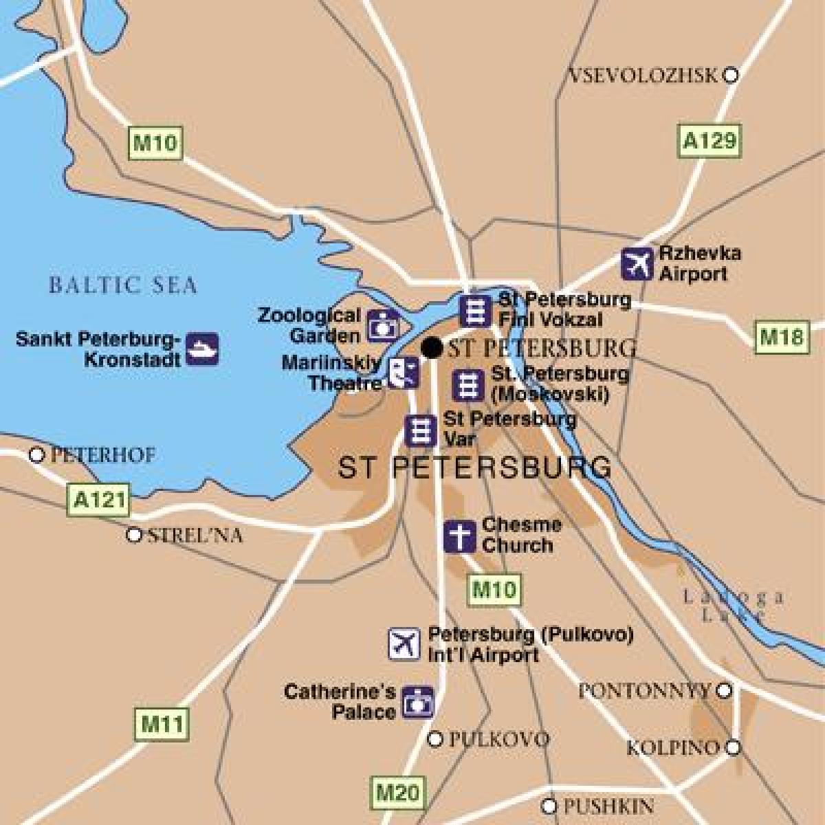 Plan des aéroports de St Petersburg