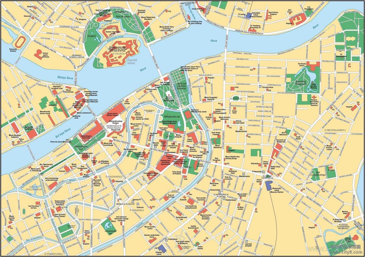 Plan du centre ville de St Petersburg